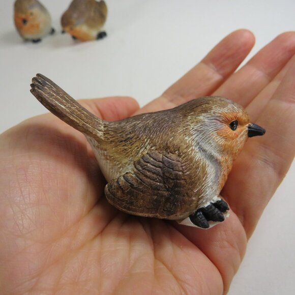Resin (3) Bird Figurines Brown & Orange (2 are duplicates) - Picture 12 of 13